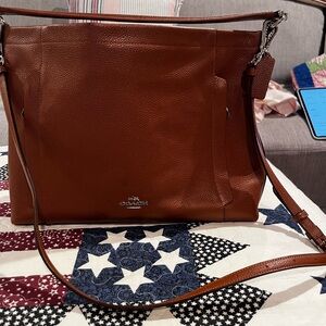 Coach Rich Brown Leather Shoulder Bag